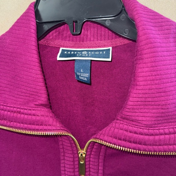 NWT Karen Scott sport zip up passion flower jacket - Picture 2 of 4